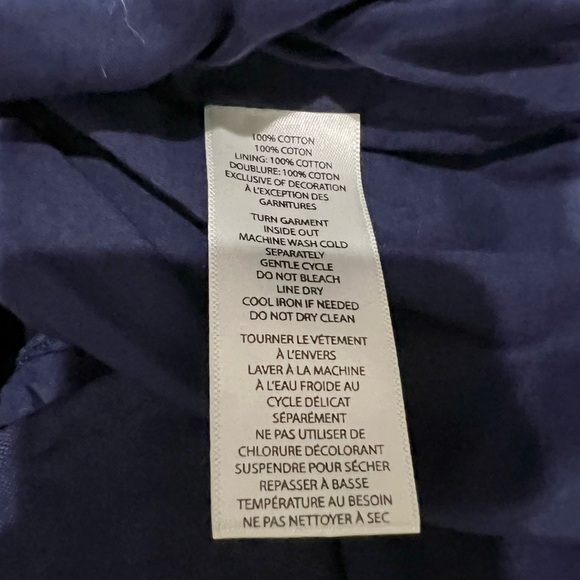 BeachLunchLounge Blue Cotton Embroidered Off the Shoulder Shift Mini Dress Small - Picture 6 of 7